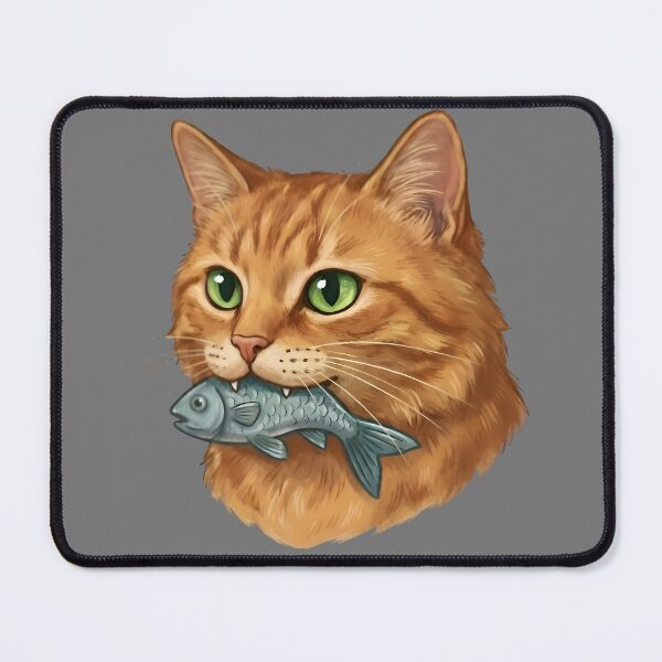 Item preview, Cat Eating Fish designed and sold by RobertMartinArt.