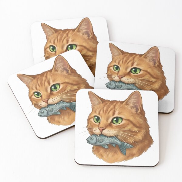 Item preview, Cat Eating Fish designed and sold by RobertMartinArt.