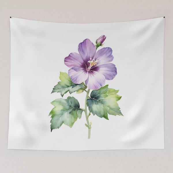 Item preview,  Lilac Malva Flower Watercolor Botanical Wall Art designed and sold by sana designer.