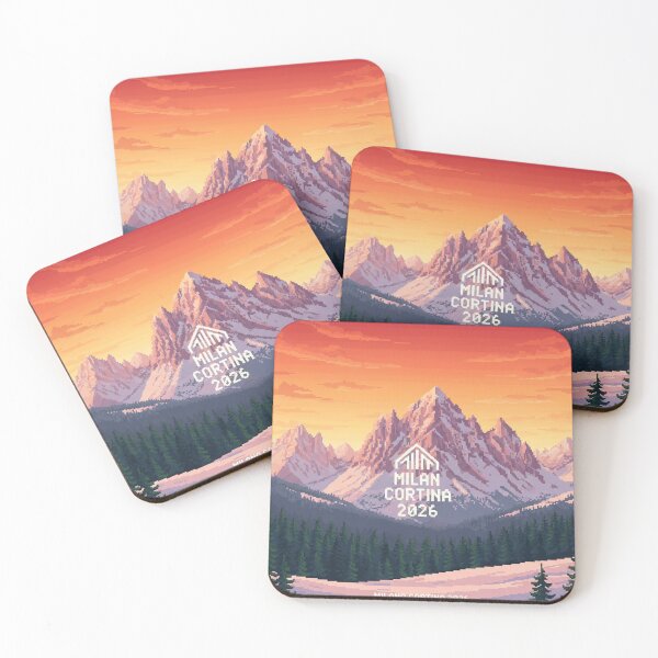 Item preview, Milan Cortina 2026 Winter Games Pixel Art Mountain Sunset designed and sold by Zyra_urs1.