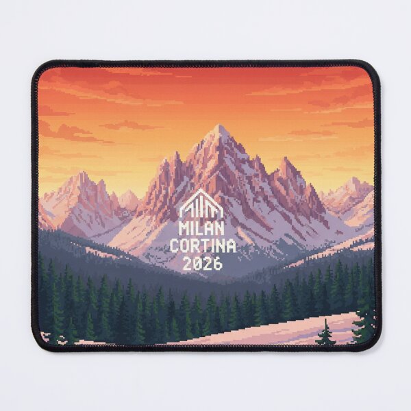 Item preview, Milan Cortina 2026 Winter Games Pixel Art Mountain Sunset designed and sold by Zyra_urs.