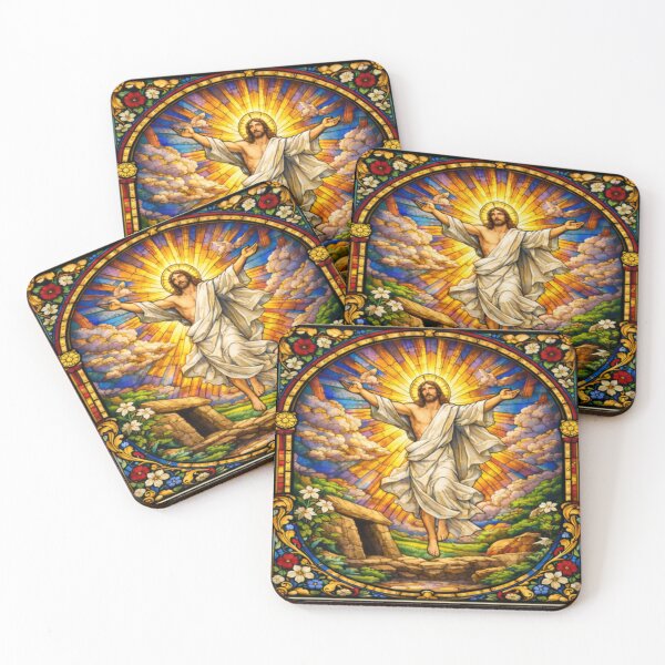 Item preview, Jesus in stained glass style – Resurrection 1 designed and sold by Warih.