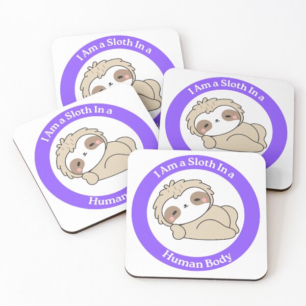 Item preview, I Am a Sloth in a Human Body - Cute Lying Down Sloth Circle Sticker designed and sold by Love3Happy.