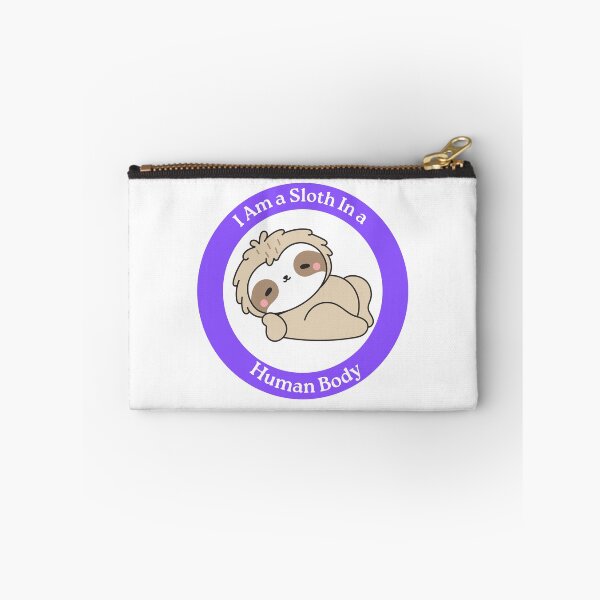 Item preview, I Am a Sloth in a Human Body - Cute Lying Down Sloth Circle Sticker designed and sold by Love3Happy.