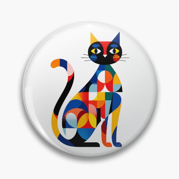 Item preview, Colorful Geometric Cat – Modern Abstract Illustration designed and sold by MuninosShop.