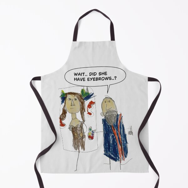 Item preview, Funny Hand-Drawn Da Vinci & Mona Lisa - "Wait, Did She Have Eyebrows?" designed and sold by C & T ArtLab.