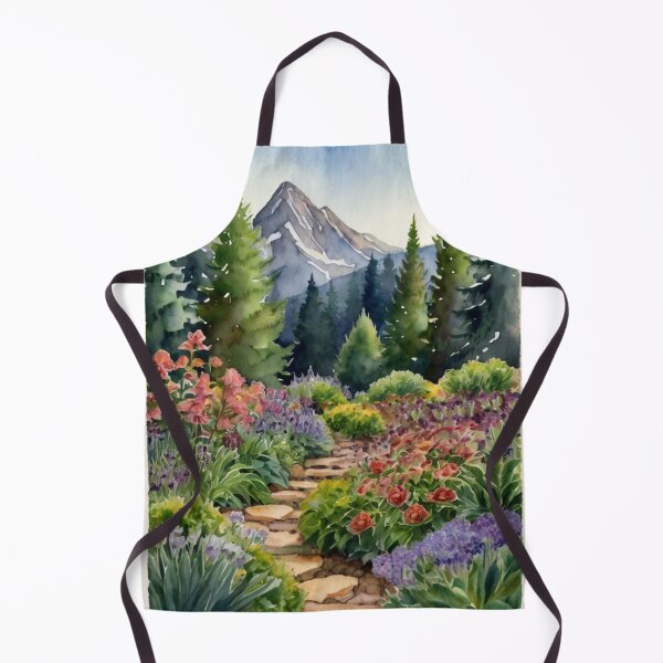 Artikelvorschau, Aquarell-Naturszene mit Berggarten – Wandkunst entworfen und verkauft von sana designer.