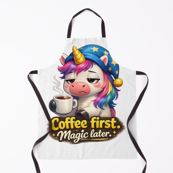 Item preview, Coffee First. Magic Later. – Cute Sleepy Unicorn designed and sold by Tinosshop.