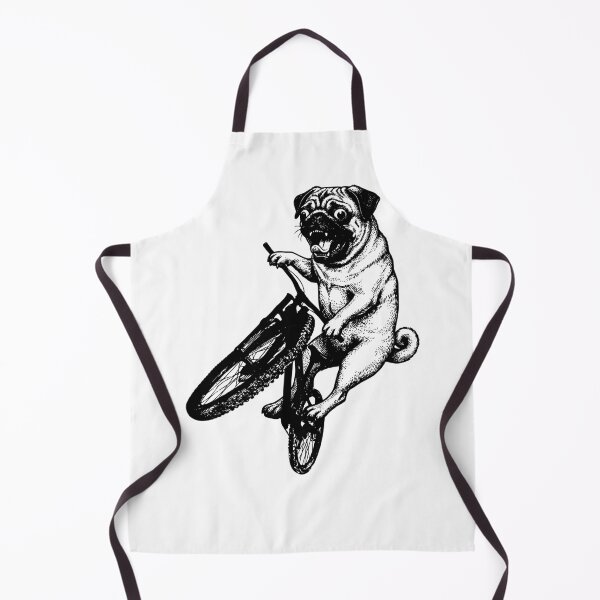 Item preview, Funny Pug Riding Bicycle Vintage Ink Sketch designed and sold by Imaginationbeyond.