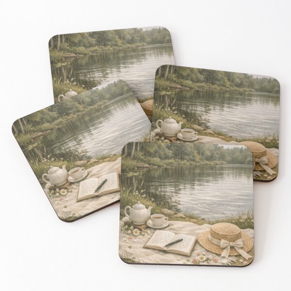 Item preview, Storybook Picnic Poetry – Blooming Nostalgia Cottagecore by the Lake designed and sold by ArtFreshStudio.