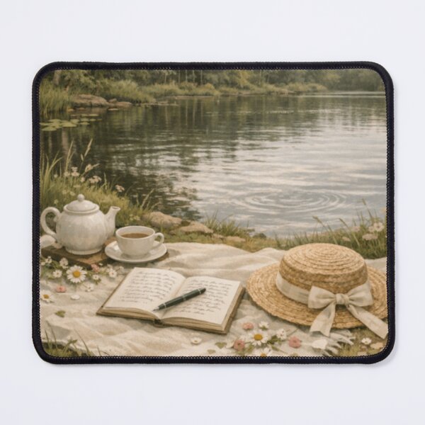 Item preview, Storybook Picnic Poetry – Blooming Nostalgia Cottagecore by the Lake designed and sold by ArtFreshStudio.