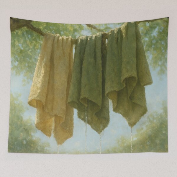 Item preview, Forest Heritage - Traditional Bark Cloth Drying in Nature designed and sold by Mindful Heritage.