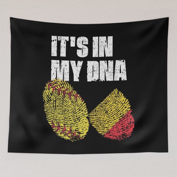 Item preview, IT'S IN MY DNA Softball - Belgium Flag Fingerprint  designed and sold by CosmoKitsch.