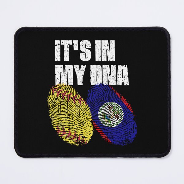 Item preview, IT'S IN MY DNA Softball - Belize Flag Fingerprint designed and sold by CosmoKitsch.