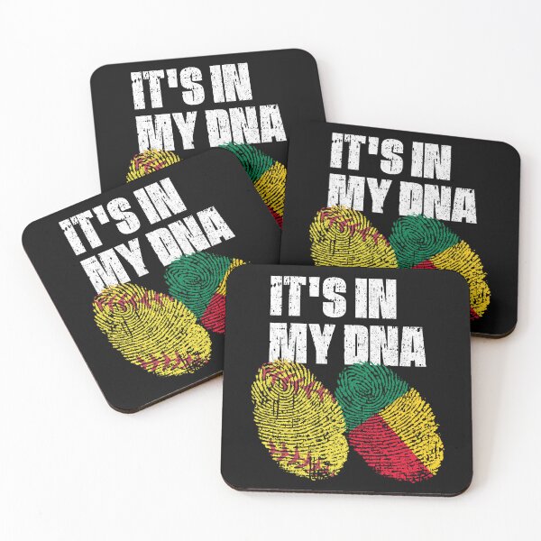 Item preview, IT'S IN MY DNA Softball - Benin Flag Fingerprint  designed and sold by CosmoKitsch.