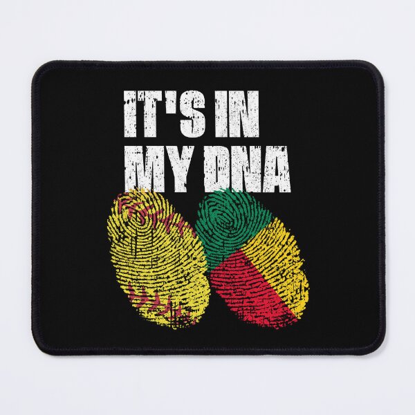 Item preview, IT'S IN MY DNA Softball - Benin Flag Fingerprint designed and sold by CosmoKitsch.