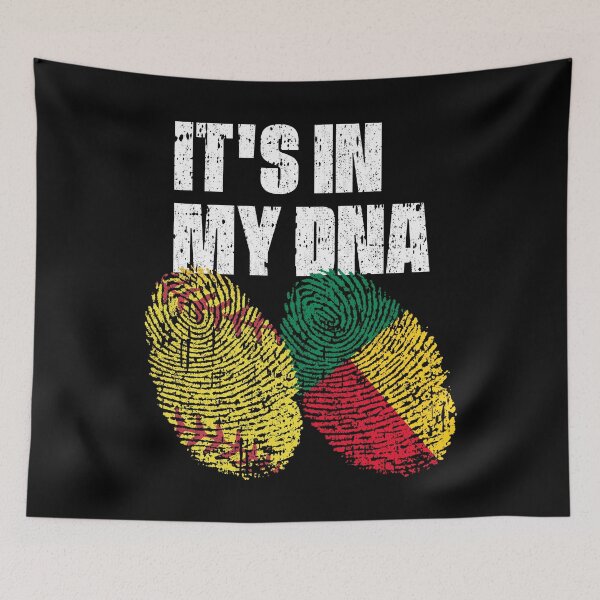 Item preview, IT'S IN MY DNA Softball - Benin Flag Fingerprint  designed and sold by CosmoKitsch.