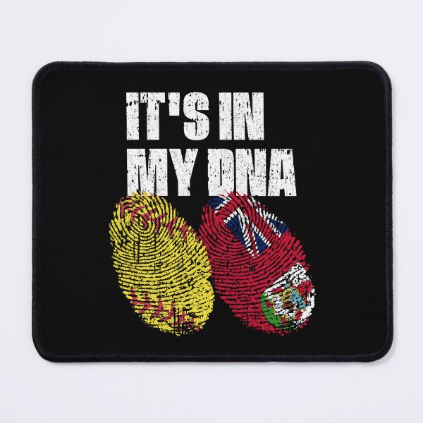Item preview, IT'S IN MY DNA Softball - Bermuda Flag Fingerprint designed and sold by CosmoKitsch.