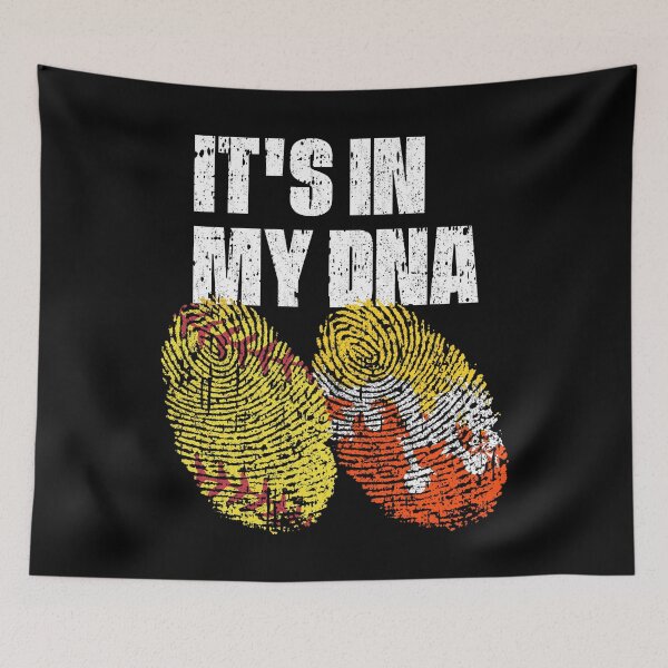 Item preview, IT'S IN MY DNA Softball - Bhutan Flag Fingerprint  designed and sold by CosmoKitsch.