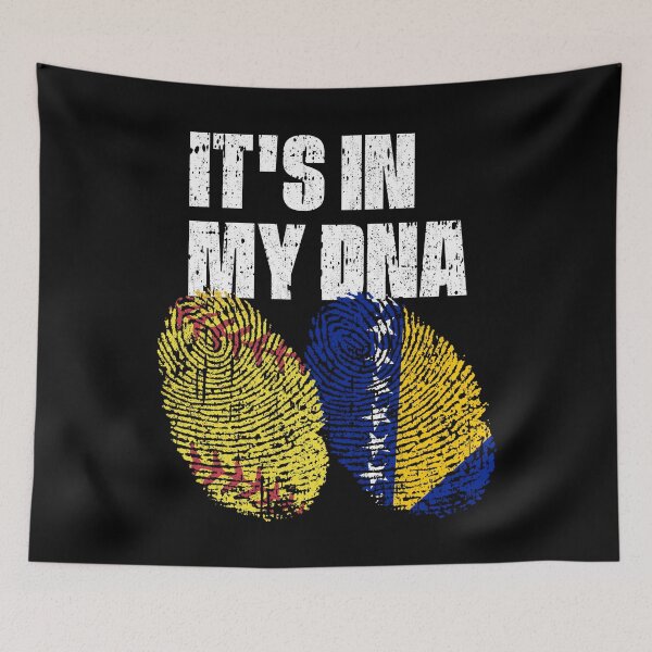 Item preview, IT'S IN MY DNA Softball - Bosnia and herzegovina Flag Fingerprint  designed and sold by CosmoKitsch.