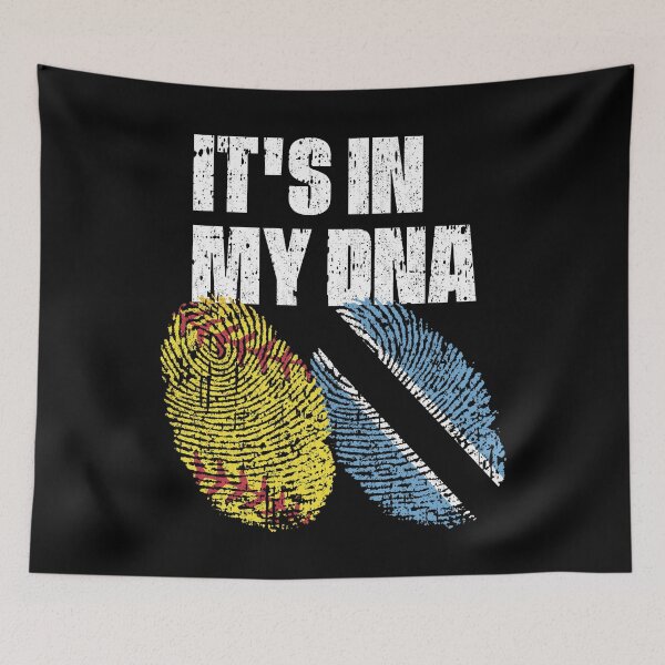 Item preview, IT'S IN MY DNA Softball - Botswana Flag Fingerprint  designed and sold by CosmoKitsch.