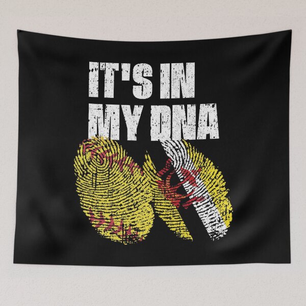 Item preview, IT'S IN MY DNA Softball - Brunei Flag Fingerprint  designed and sold by CosmoKitsch.