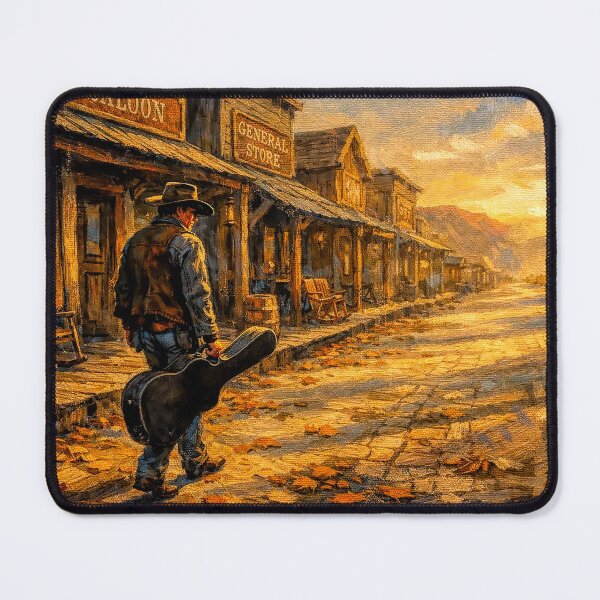 Item preview, Cowboy Walking Through a Western Town at Dawn designed and sold by acceleratorhams.