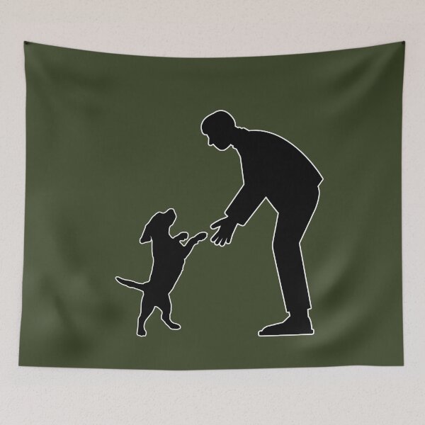 Item preview, Minimal Man and Dog Silhouette designed and sold by AnaPixMar.