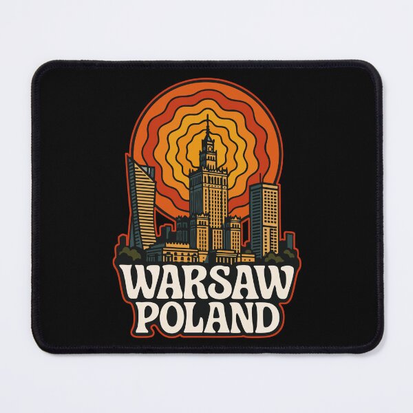 Item preview, Warsaw Poland Cityscape Retro Trippy Travel designed and sold by TomFrontierArt.