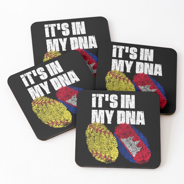 Item preview, IT'S IN MY DNA Softball - Cambodia Flag Fingerprint  designed and sold by CosmoKitsch.