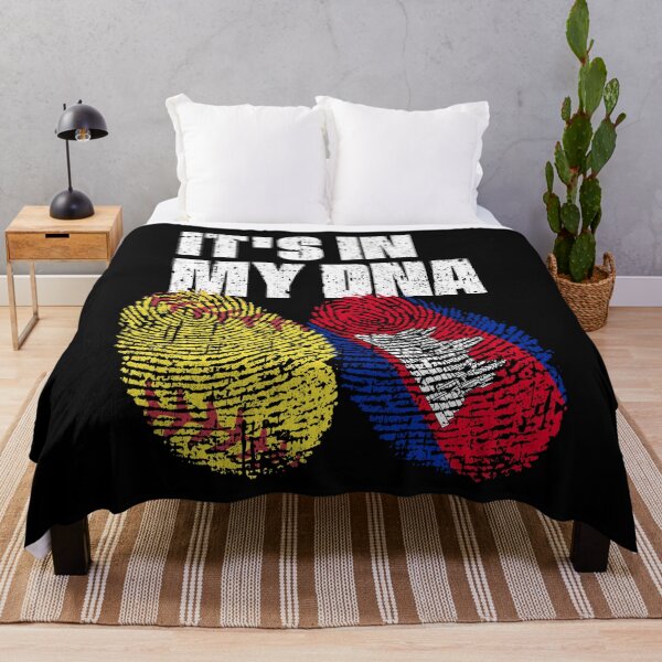 Item preview, IT'S IN MY DNA Softball - Cambodia Flag Fingerprint designed and sold by CosmoKitsch.