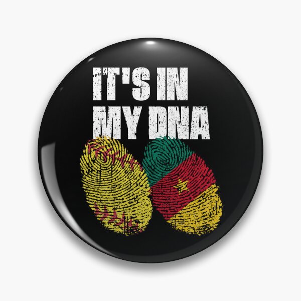 Item preview, IT'S IN MY DNA Softball - Cameroon Flag Fingerprint  designed and sold by CosmoKitsch.