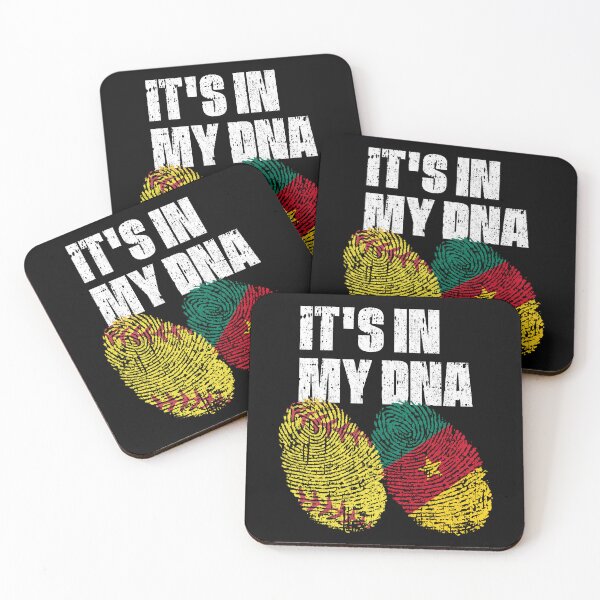 Item preview, IT'S IN MY DNA Softball - Cameroon Flag Fingerprint  designed and sold by CosmoKitsch.