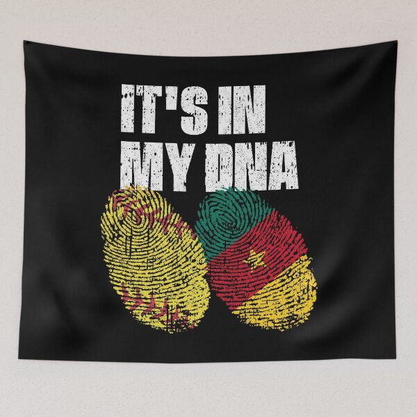 Item preview, IT'S IN MY DNA Softball - Cameroon Flag Fingerprint  designed and sold by CosmoKitsch.