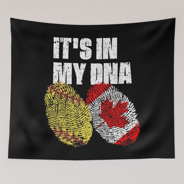 Item preview, IT'S IN MY DNA Softball - Canada Flag Fingerprint  designed and sold by CosmoKitsch.