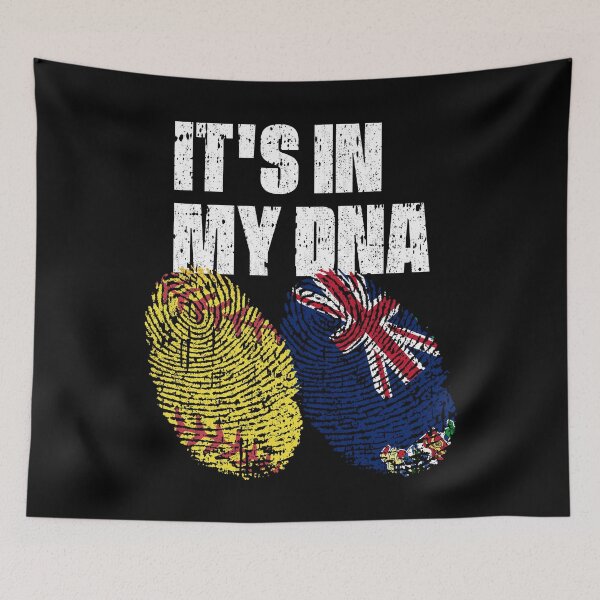 Item preview, IT'S IN MY DNA Softball - Cayman Islands Flag Fingerprint  designed and sold by CosmoKitsch.