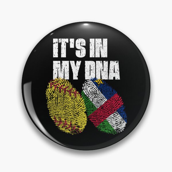 Item preview, IT'S IN MY DNA Softball - Central African Republic Flag Fingerprint  designed and sold by CosmoKitsch.