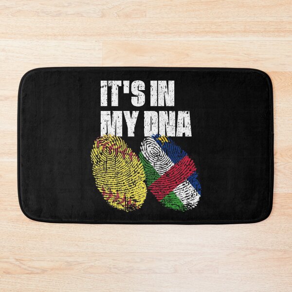 Item preview, IT'S IN MY DNA Softball - Central African Republic Flag Fingerprint  designed and sold by CosmoKitsch.