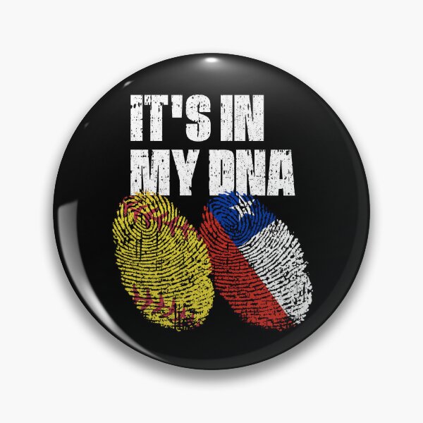 Item preview, IT'S IN MY DNA Softball - Chile Flag Fingerprint  designed and sold by CosmoKitsch.