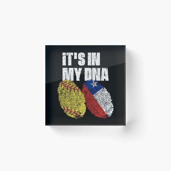 Item preview, IT'S IN MY DNA Softball - Chile Flag Fingerprint  designed and sold by CosmoKitsch.