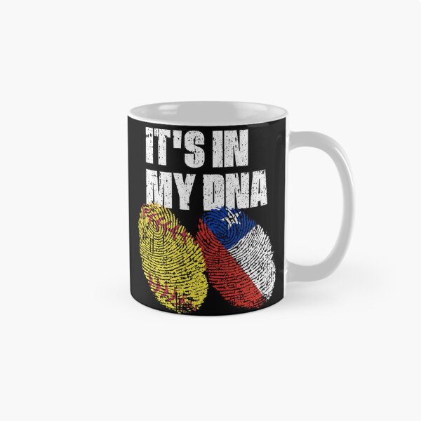 Item preview, IT'S IN MY DNA Softball - Chile Flag Fingerprint  designed and sold by CosmoKitsch.