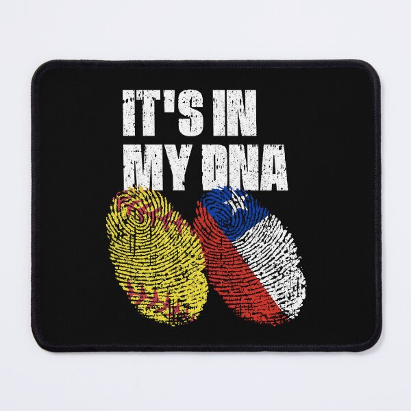 Item preview, IT'S IN MY DNA Softball - Chile Flag Fingerprint designed and sold by CosmoKitsch.