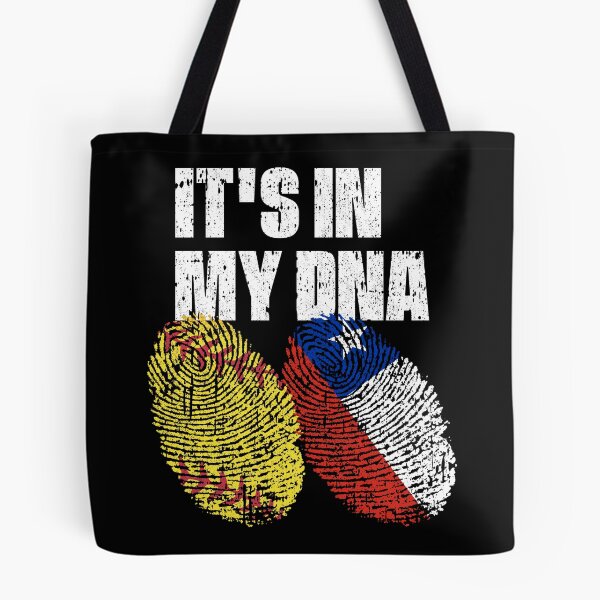 Item preview, IT'S IN MY DNA Softball - Chile Flag Fingerprint  designed and sold by CosmoKitsch.