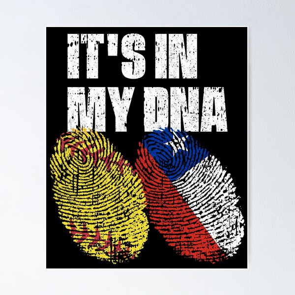 Item preview, IT'S IN MY DNA Softball - Chile Flag Fingerprint  designed and sold by CosmoKitsch.