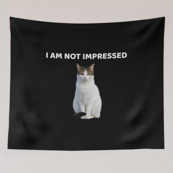 Item preview, I Am Not Impressed – Judgmental Cat Meme Minimalist Design designed and sold by MB-CatPrints.