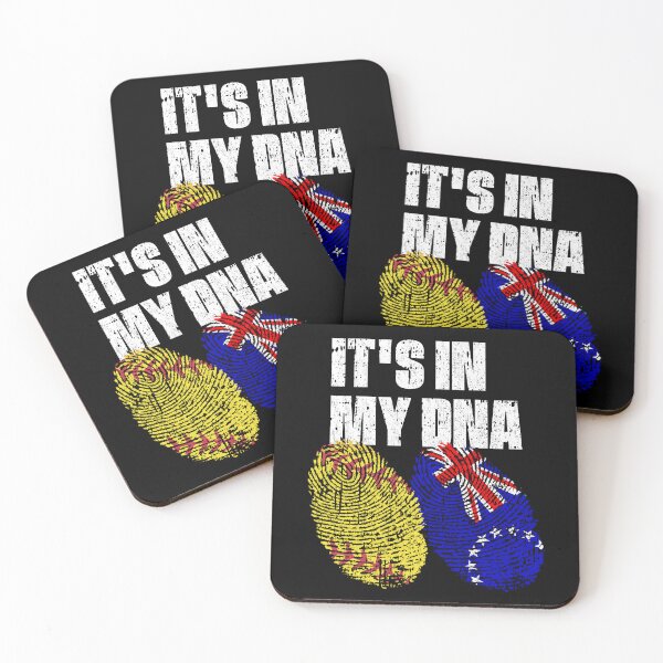 Item preview, IT'S IN MY DNA Softball - Cook Islands Flag Fingerprint designed and sold by CosmoKitsch.
