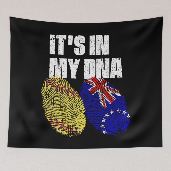 Item preview, IT'S IN MY DNA Softball - Cook Islands Flag Fingerprint  designed and sold by CosmoKitsch.