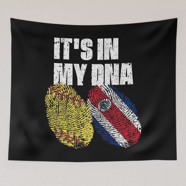 Item preview, IT'S IN MY DNA Softball - Costa Rica Flag Fingerprint  designed and sold by CosmoKitsch.