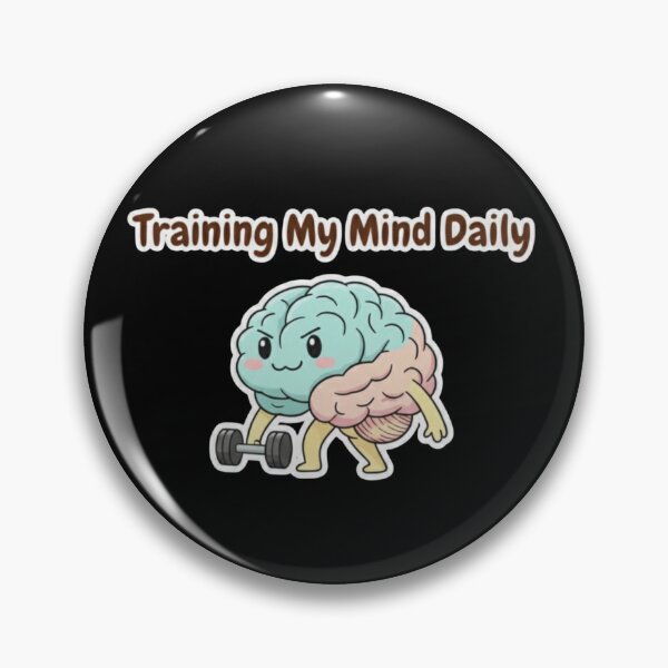 Item preview, Training My Mind Daily Cute Brain Design | Mental Fitness Motivation Quote designed and sold by SV-Creation.