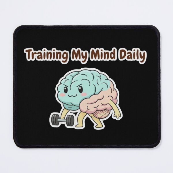 Item preview, Training My Mind Daily Cute Brain Design | Mental Fitness Motivation Quote designed and sold by SV-Creation.